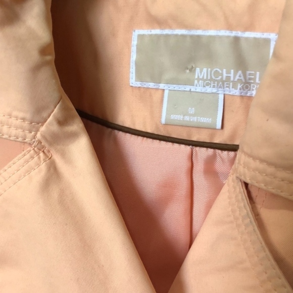 Michael Kors Hooded Orange Short Rain Trench Coat SZ M - Picture 2 of 4